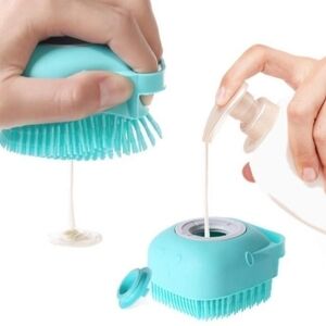 New-silicone Pet/Baby Shower Shampoo Dispenser-Aqua-Grooming Brush For Dogs